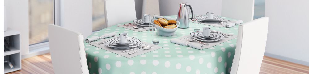 Essential PVC Tablecloths - Essential PVC Tablecloths, available in a wide range of popular printed designs. Improve the appearance of your pvc tablecloths with the addition of a bias binding edge finish.  Vinyl PVC from &pound;4.00 exc vat per metre For trade enquiries, please contact us