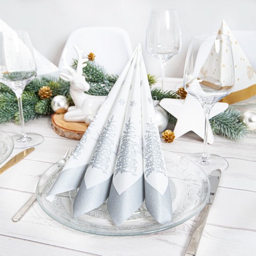 Tree & Snowflakes Airlaid Napkin, Home Fashion, 40cm