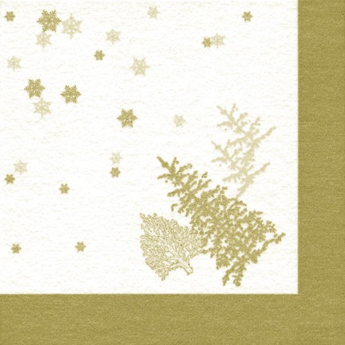 Home Fashion Tree & Snowflakes Gold Airlaid Napkin