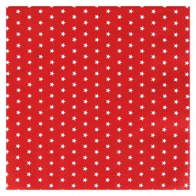 Home Fashion 3ply 33cm Tissue Napkins Mini Stars Red