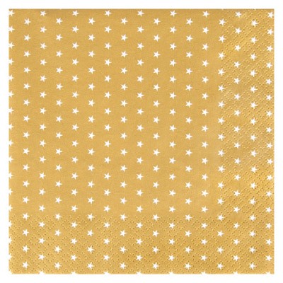 Home Fashion 3ply 33cm Tissue Napkins Mini Stars Gold