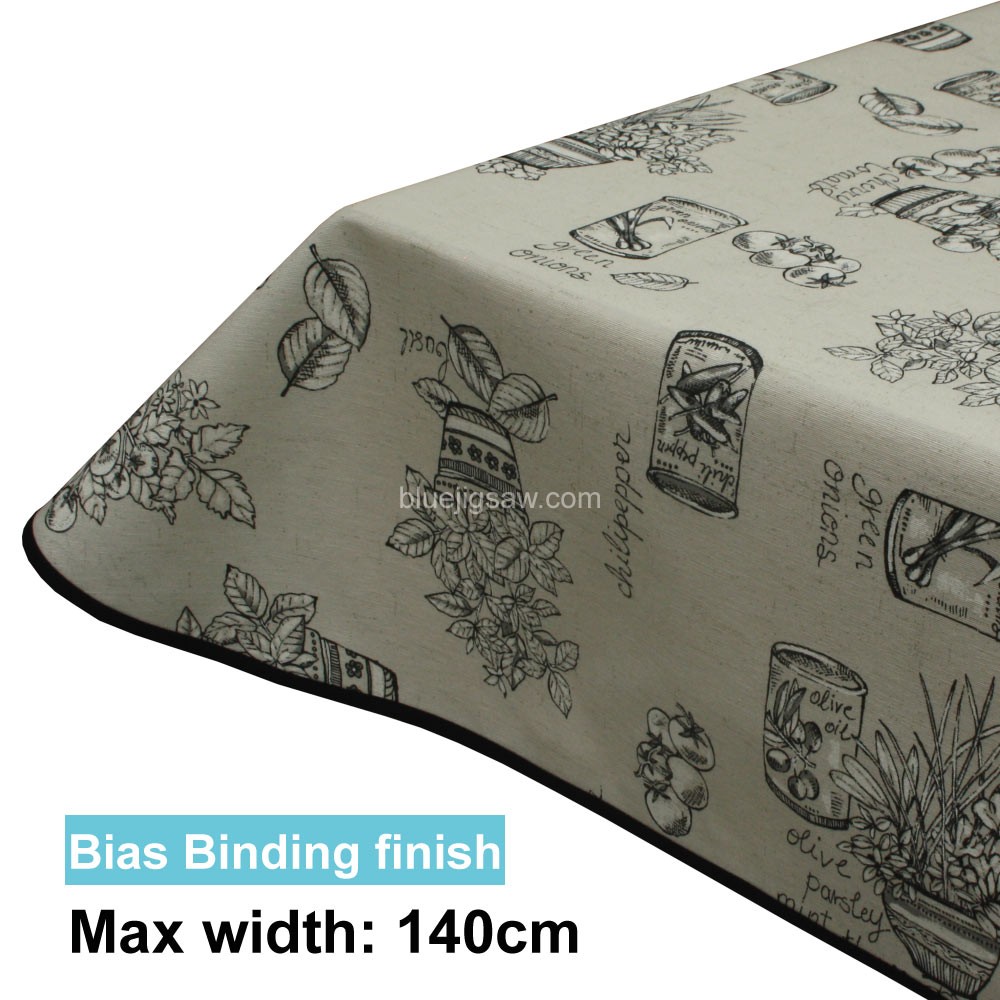 Acrylic Coated Tablecloth with Bias Binding