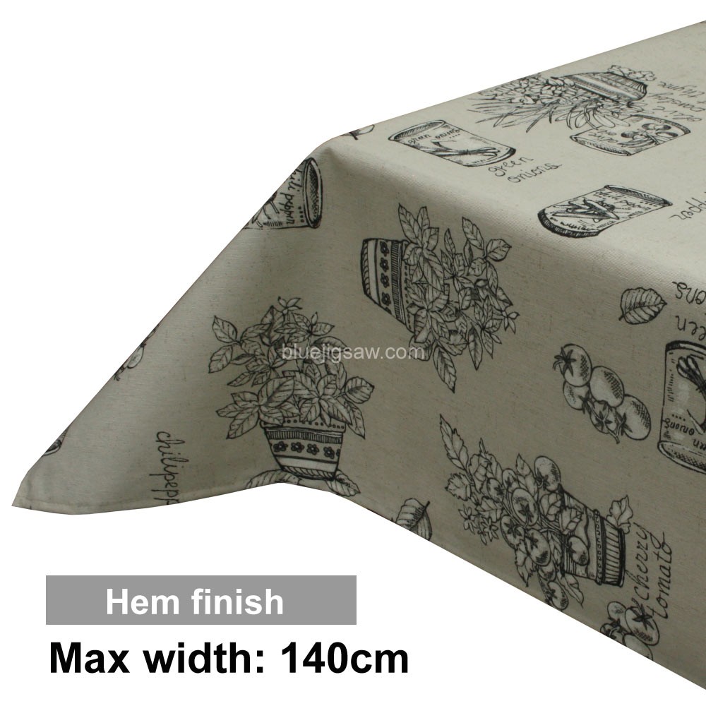 Acrylic Coated Tablecloth with Hem finish
