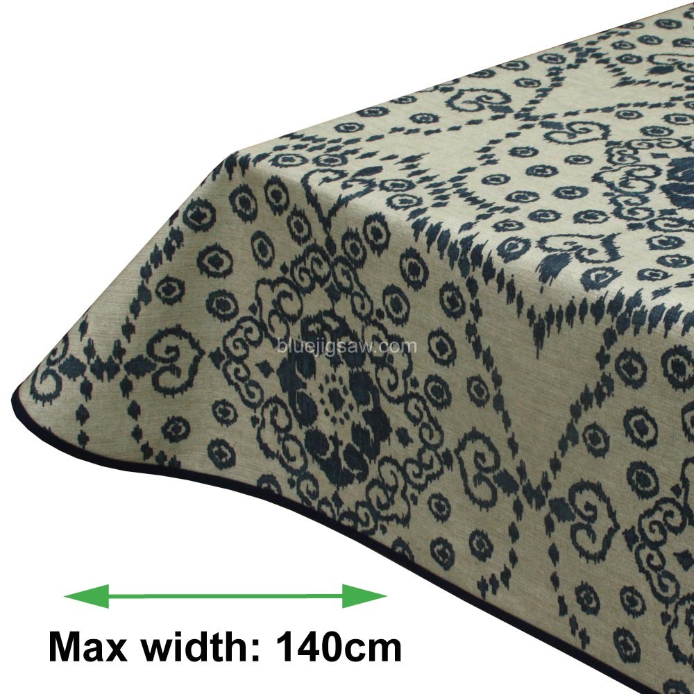 Amore Navy Acrylic Coated Tablecloth