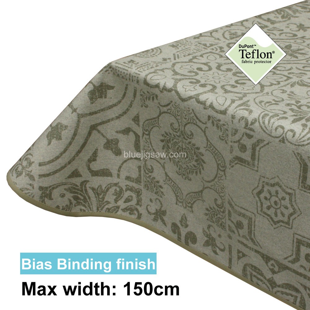 Acrylic Coated Tablecloth with Bias Binding