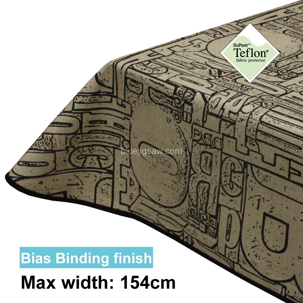 Acrylic Coated Tablecloth with Bias Binding