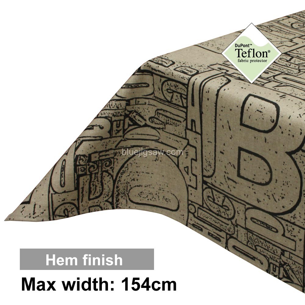 Urban Beige and Black Acrylic Coated Tablecloth with Teflon