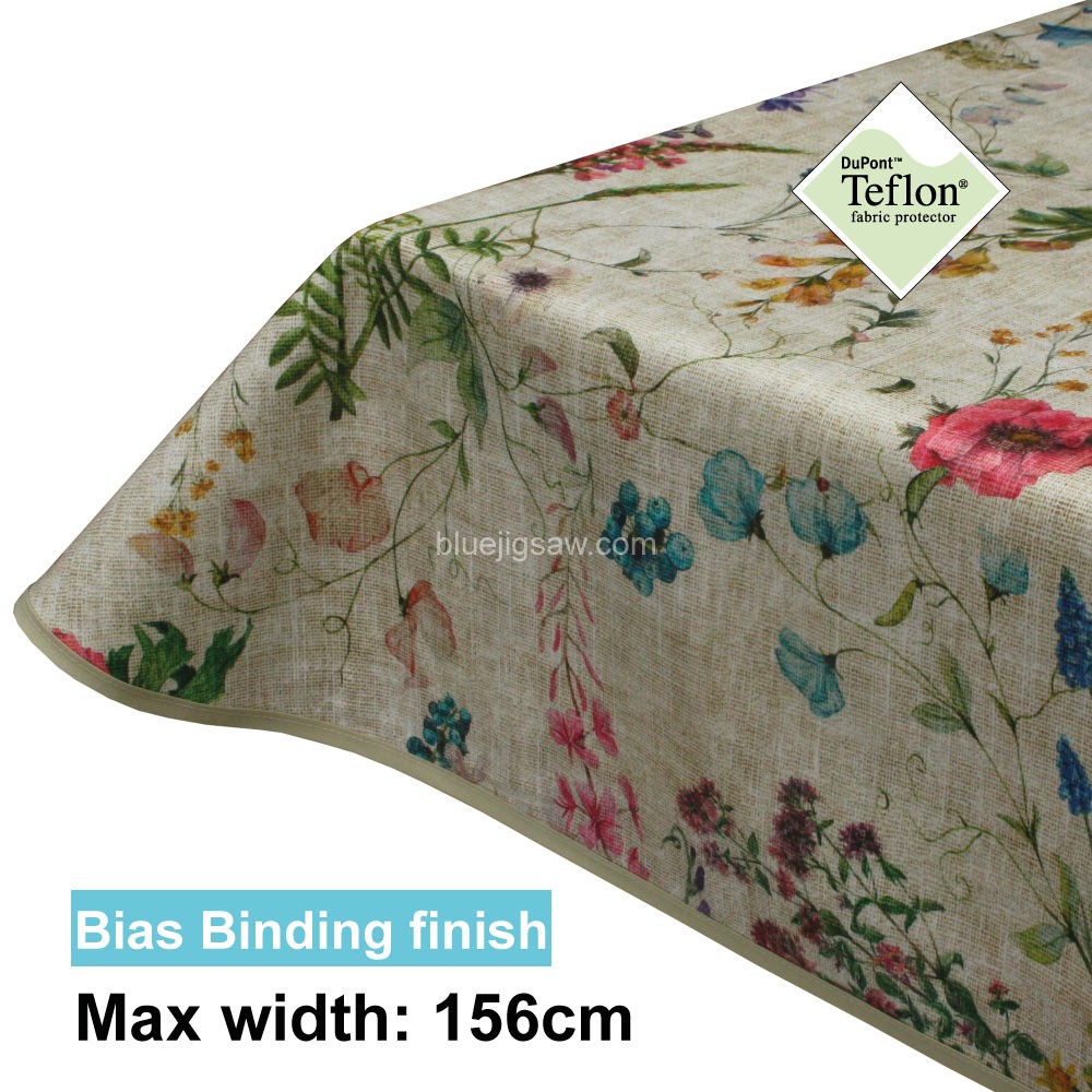 Acrylic Coated Tablecloth with Bias Binding