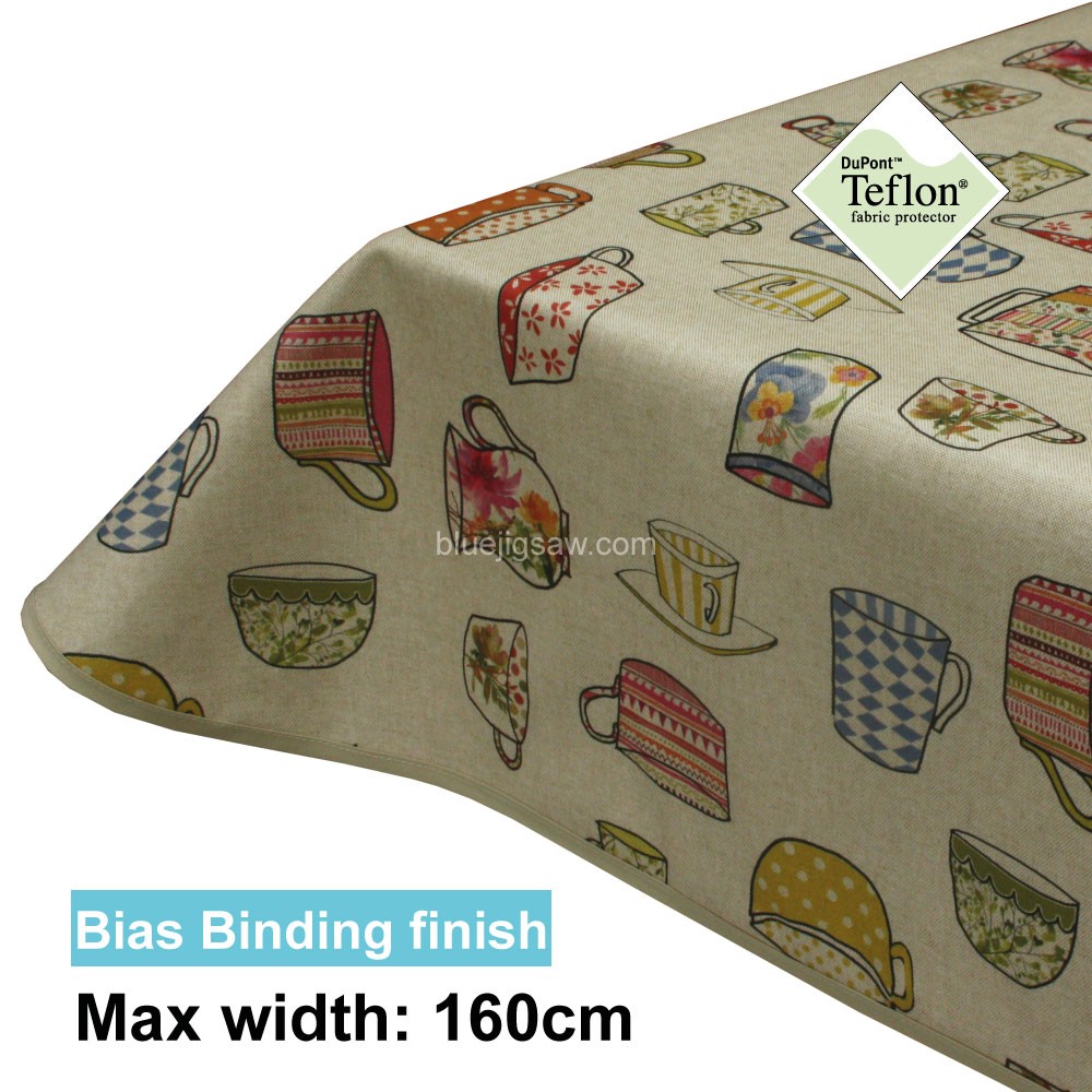 Acrylic Coated Tablecloth with Bias Binding