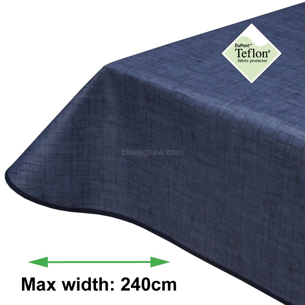 Symphony Navy Blue Acrylic Coated Tablecloth with Teflon