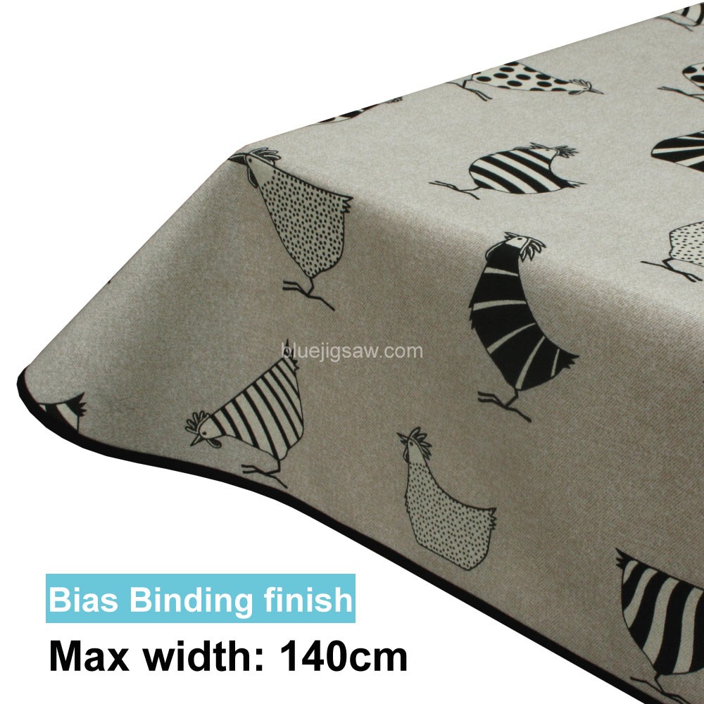 Acrylic Coated Tablecloth with Bias Binding