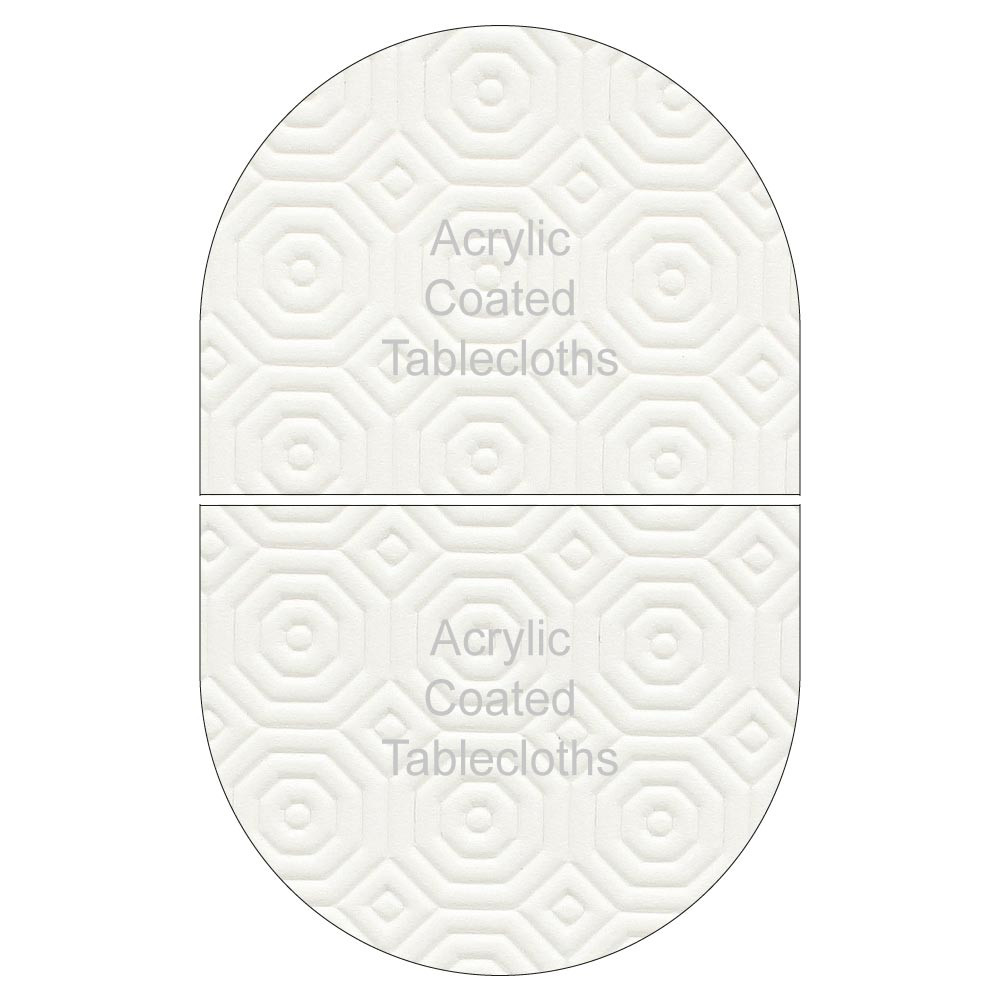 2 Piece Oval White Table Protector