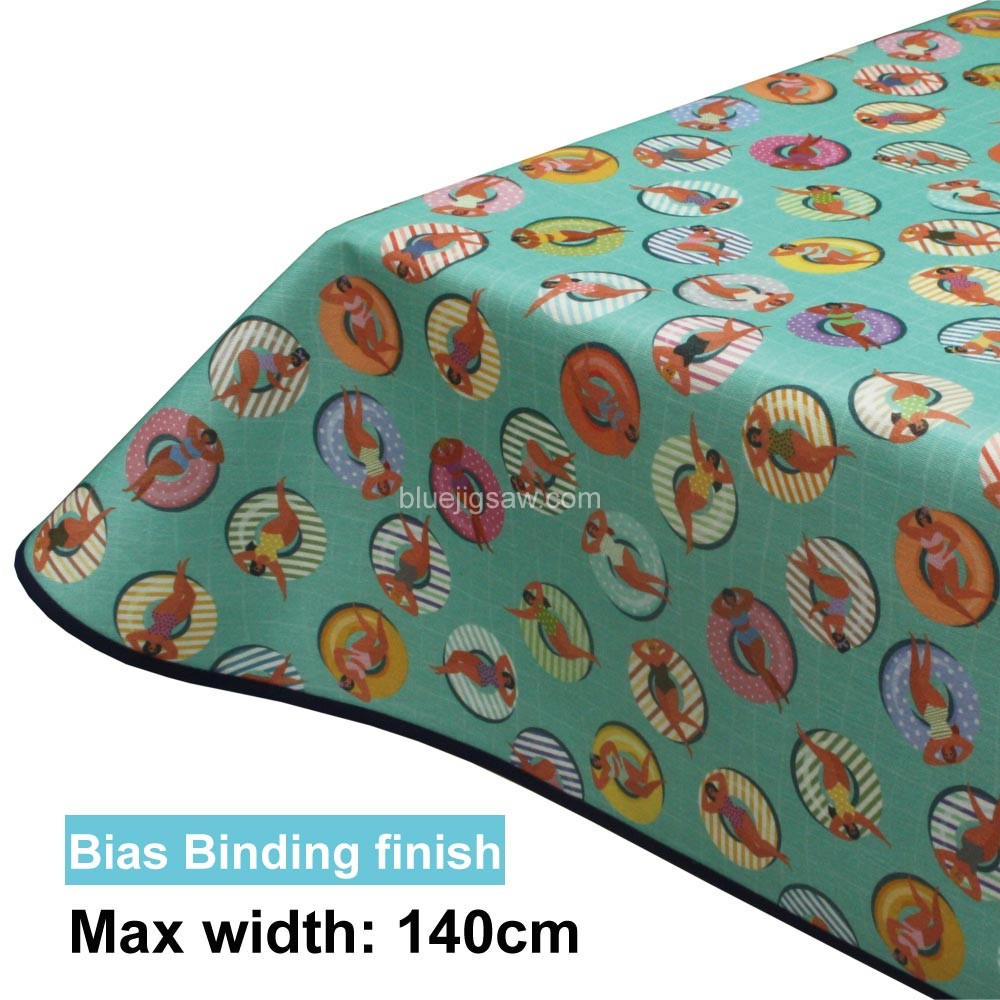 Acrylic Coated Tablecloth with Bias Binding