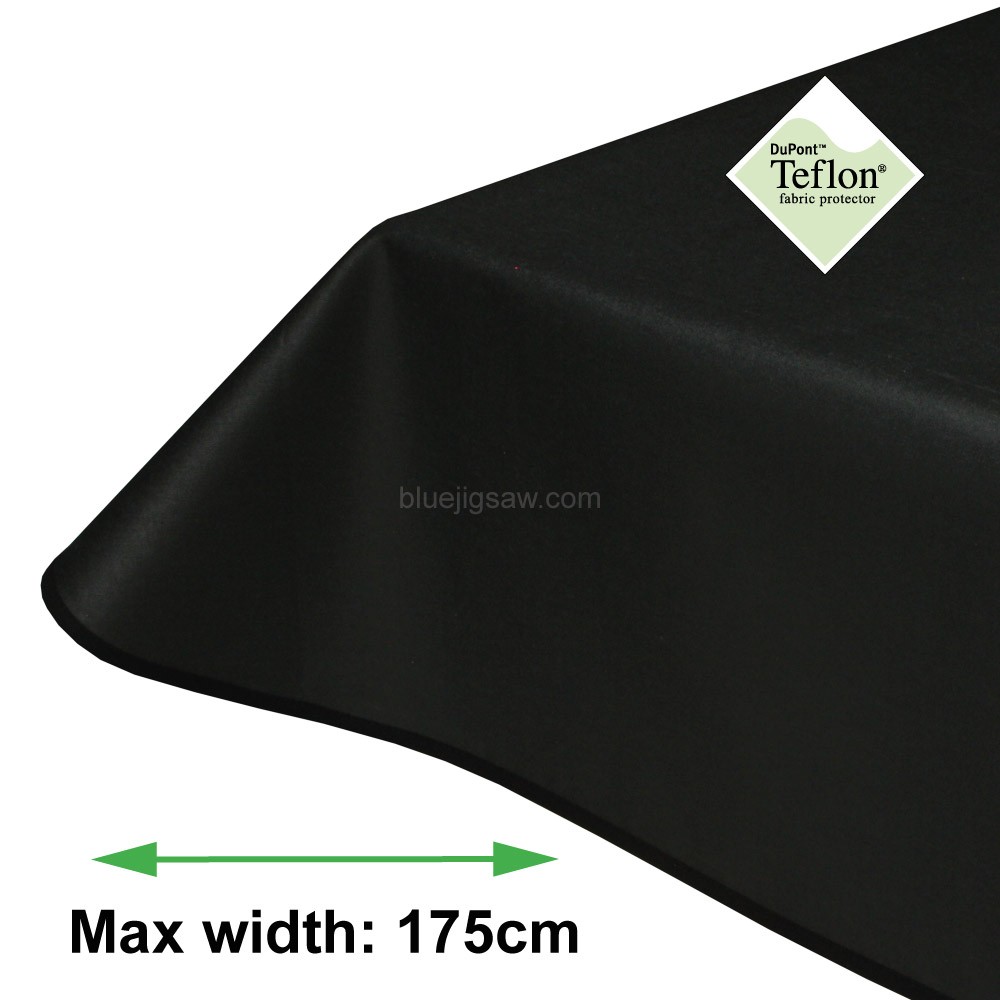 Symphony Plain Black Acrylic Coated Tablecloth with Teflon
