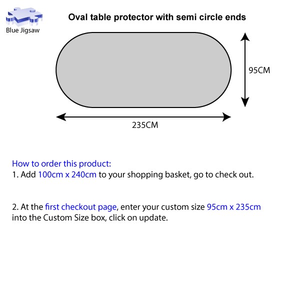 Oval Table Protector Custom size Help Image