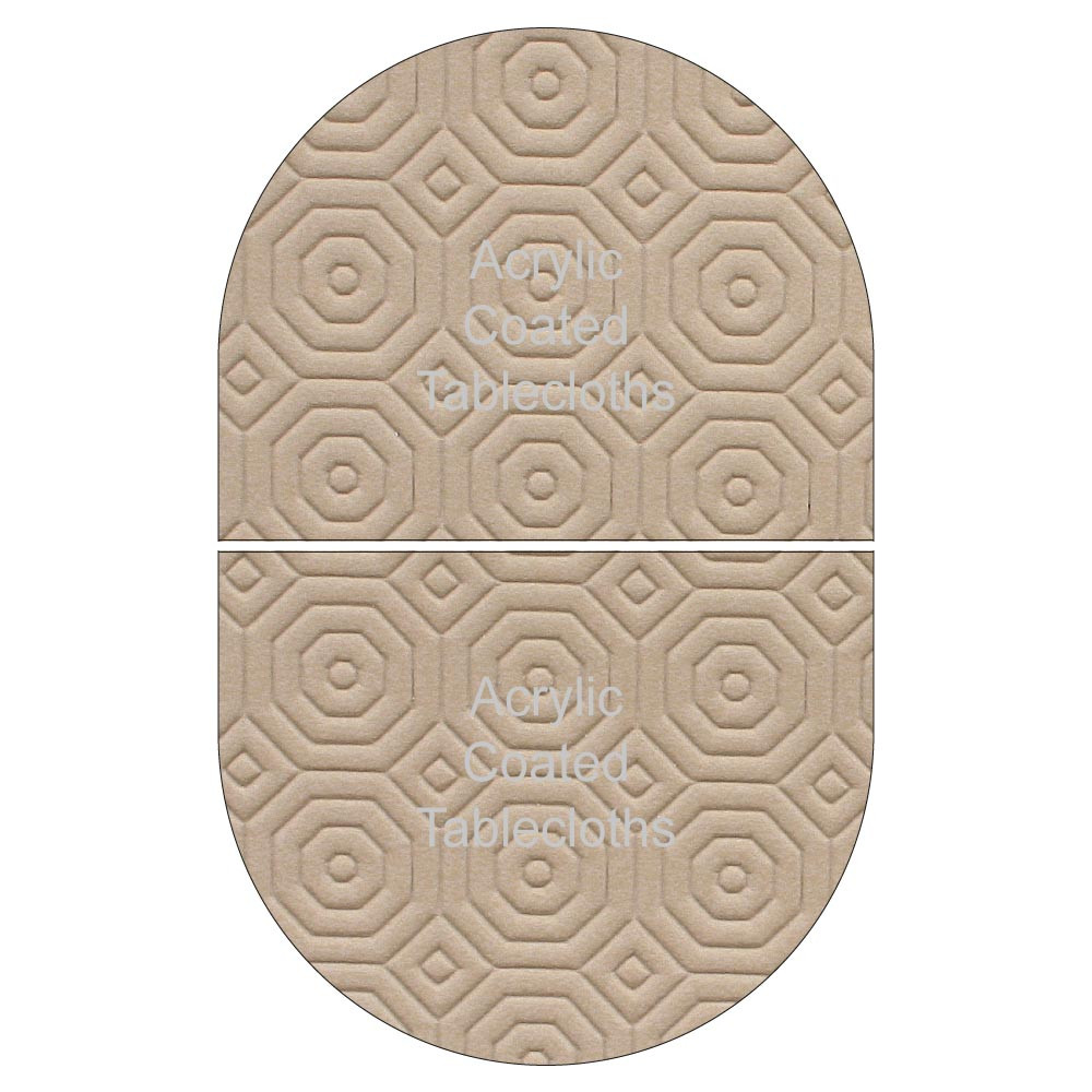 2 Piece Oval Beige Table Protector