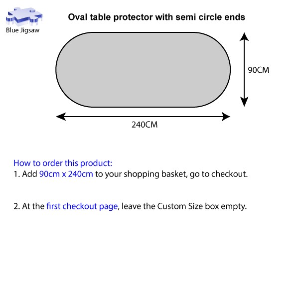 Oval Table Protector Standard Size Help Image
