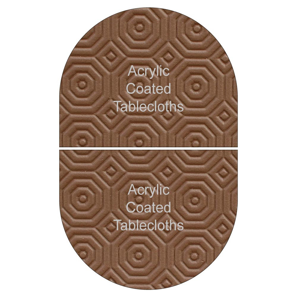 2 Piece Oval Brown Table Protector