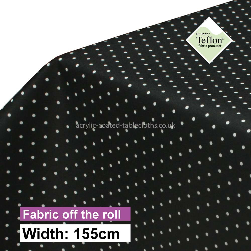Black Polka Dot Acrylic Coated Fabric