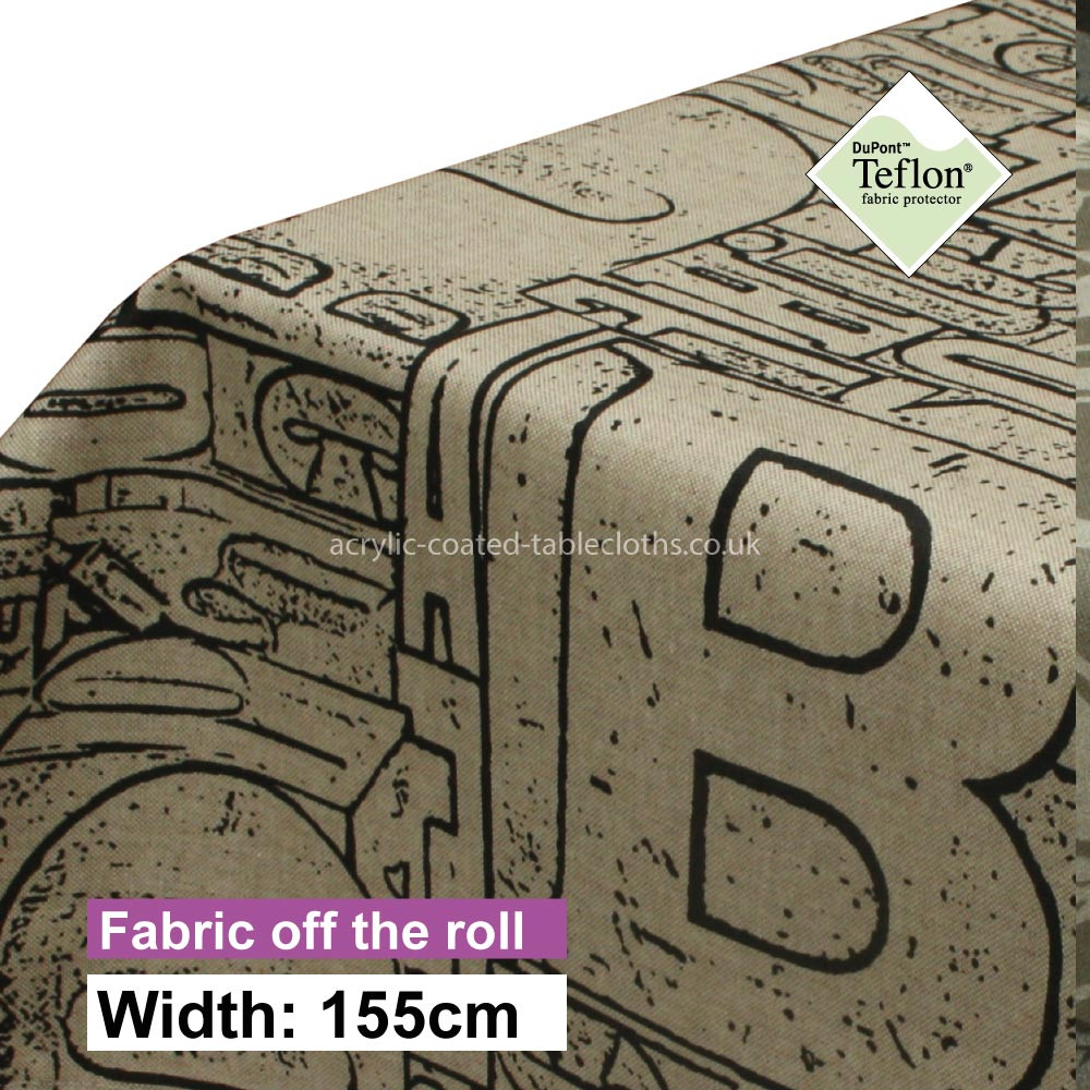 Urban Beige & Black Dot Acrylic Coated Fabric