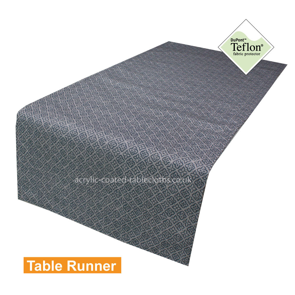 Milton Blue Acrylic Coated Table Runner with Teflon