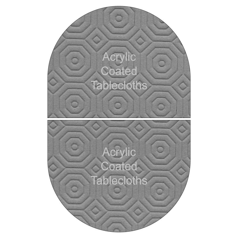 2 Piece Grey Oval Table Protector