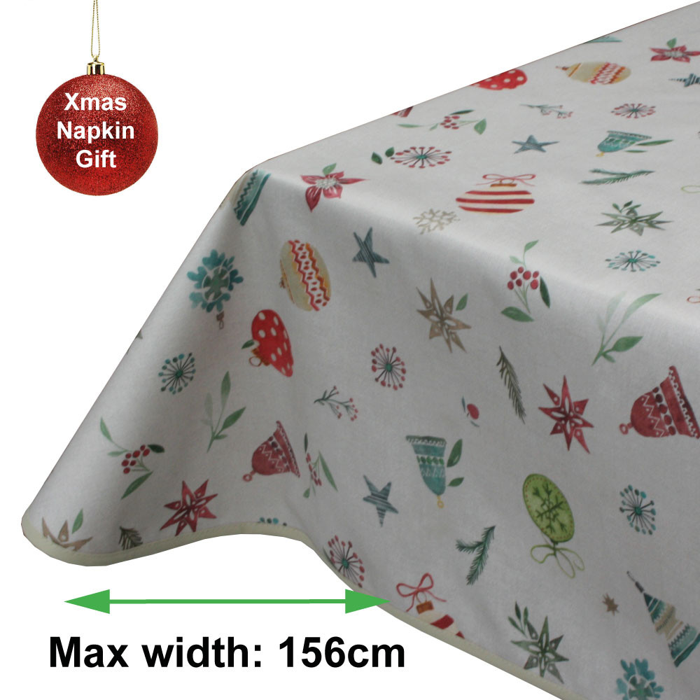 Christmas Time Acrylic Coated Tablecloth with Teflon