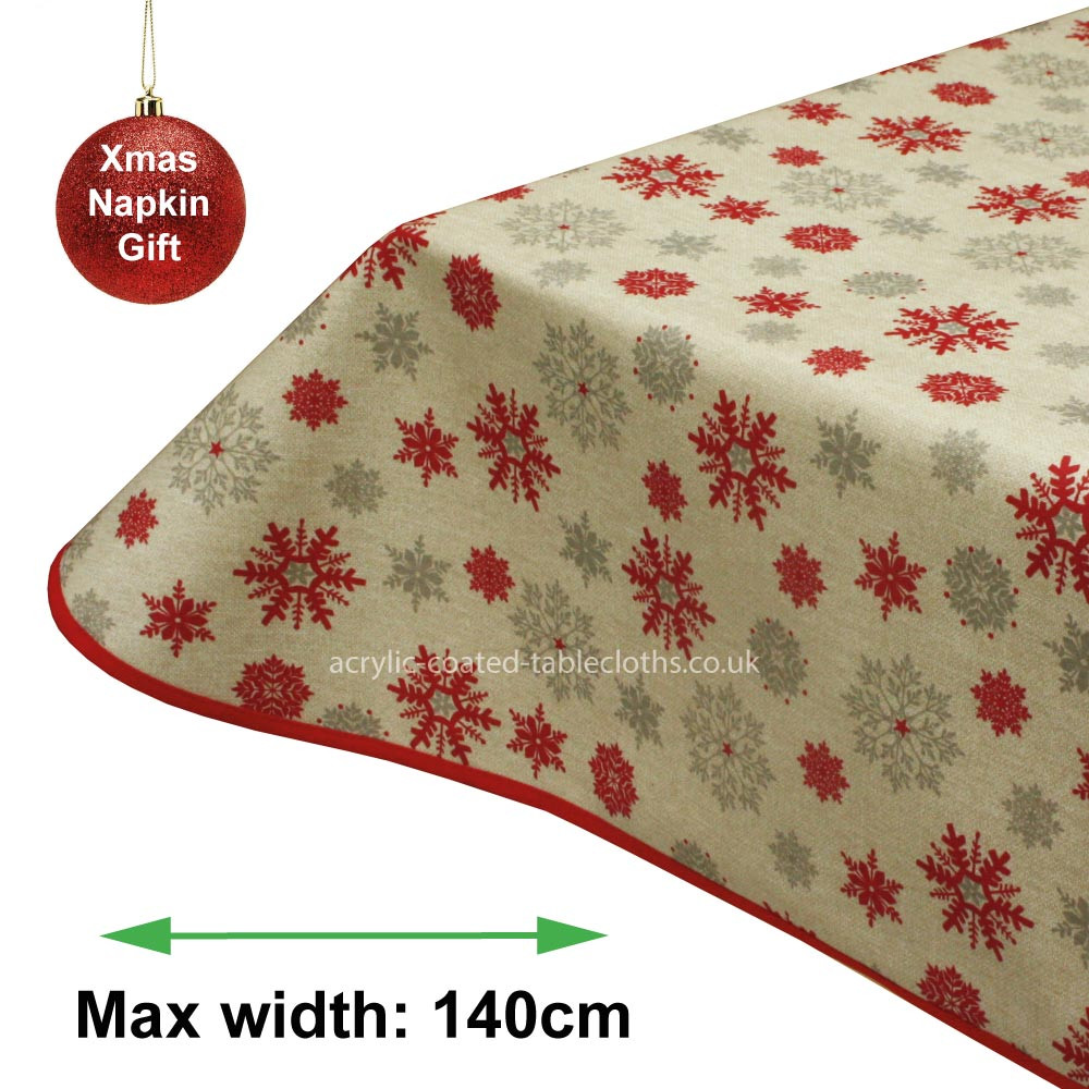 Festive Charm Christmas Acrylic Coated Tablecloth with Teflon