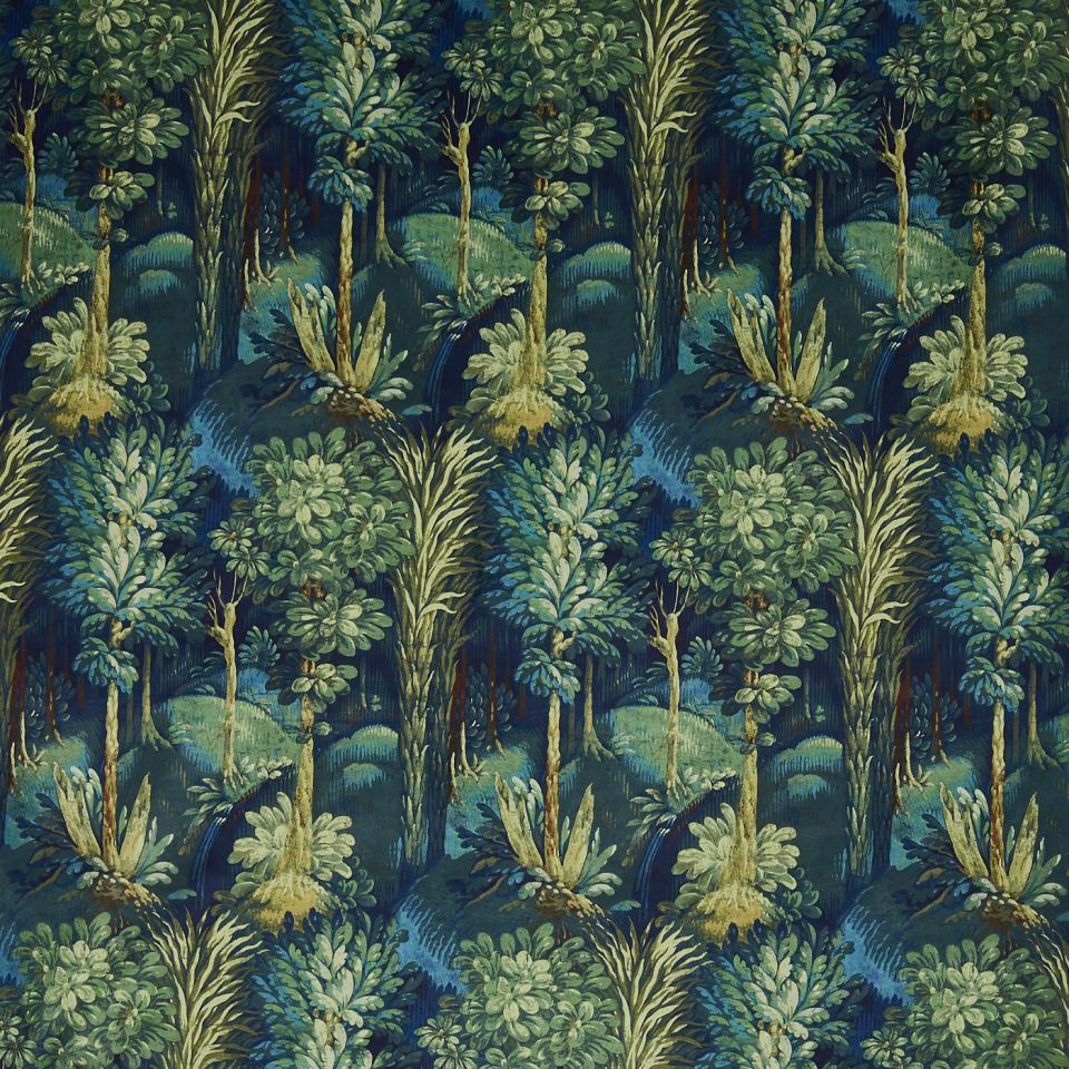 Prestigious Textiles Forbidden Forest Sapphire Fabric Remnant