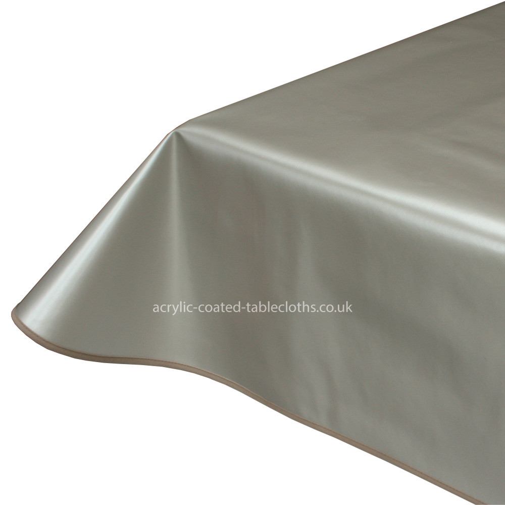 Dark Pearl PVC Tablecloth With Bias Binding & Rounded Corners