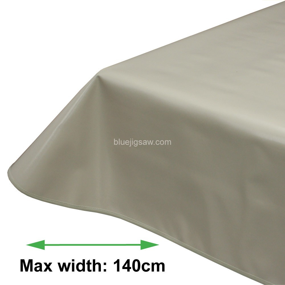 Latte PVC Tablecloth With Bias Binding & Rounded Corners