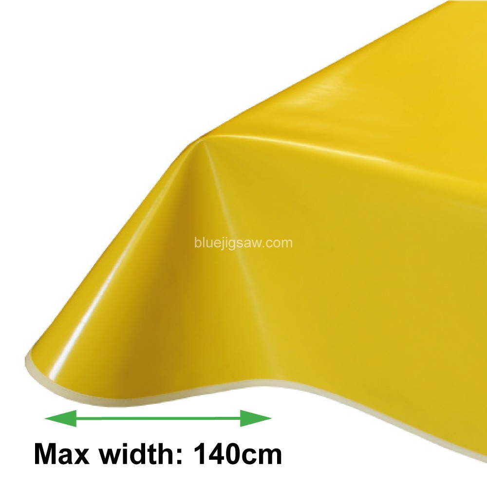 Yellow PVC Tablecloth With Bias Binding & Rounded Corners
