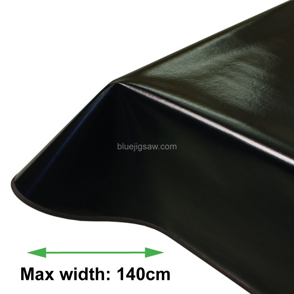 Black PVC Tablecloth With Bias Binding & Rounded Corners