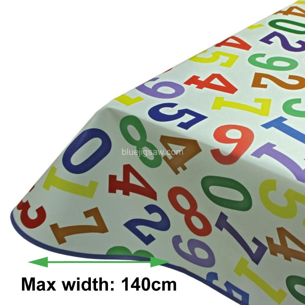 Learn To Count PVC Tablecloth With Bias Binding & Rounded Corners
