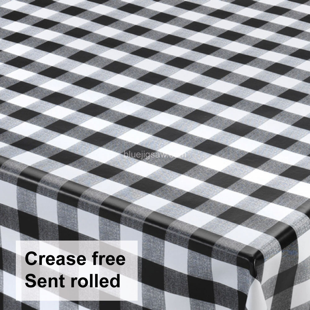 Large Black Check PVC Tablecloth