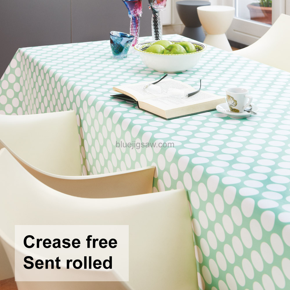Seafoam Spot Dot PVC Tablecloth