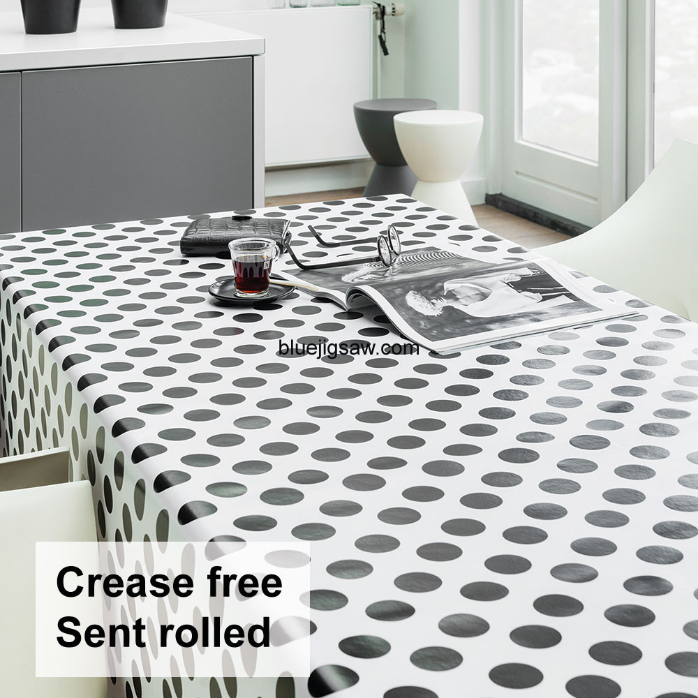 Black & White Spot Dot PVC Tablecloth