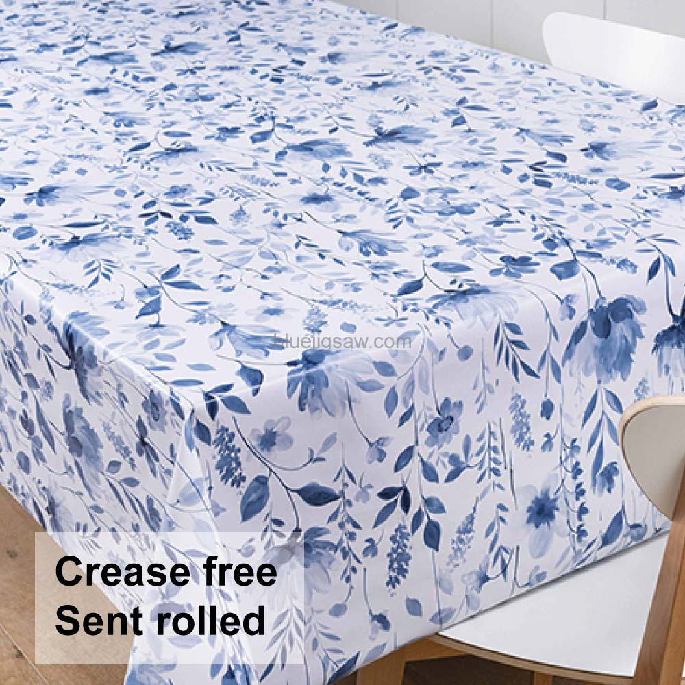 Watercolour Blue PVC Tablecloth