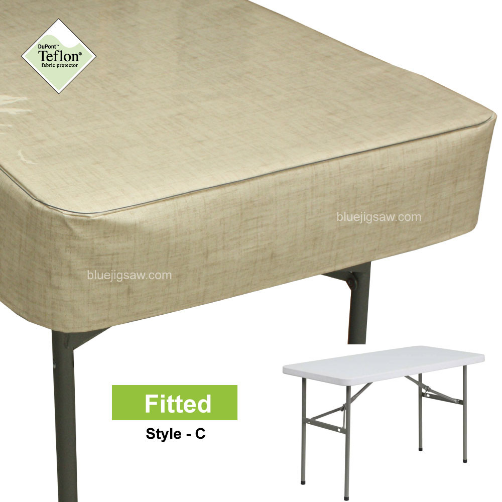 Fitted Tablecloth for Rectangle Table with Rounded Corners