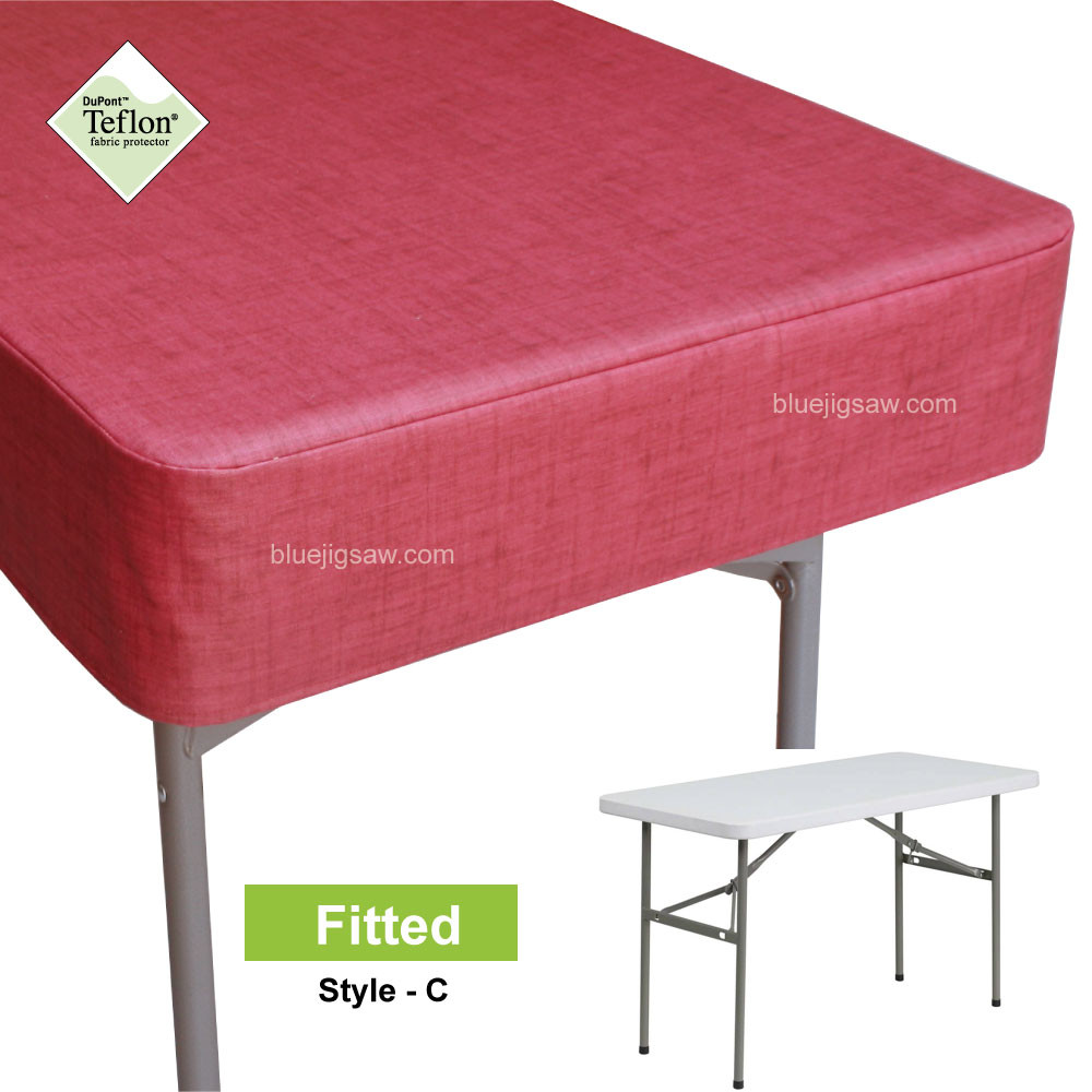 Fitted Tablecloth for Rectangle Table with Rounded Corners