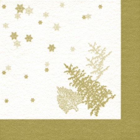 Tree & Snowflakes Gold Airlaid Napkin, Home Fashion, 40cm