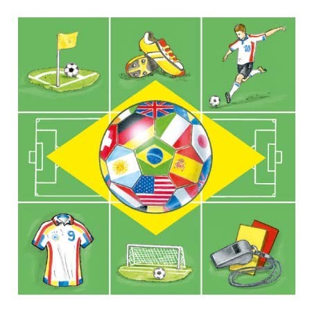 Ambiente 3ply 33cm Paper Napkins, Soccer