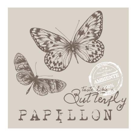 Ambiente 3ply 33cm Paper Napkins, Papillon Sand
