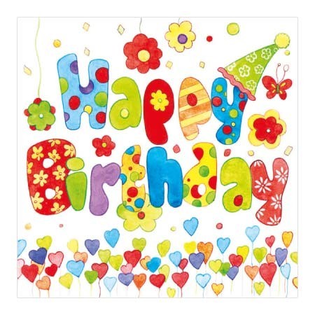 Ambiente 3ply 33cm Paper Napkins, Happy Birthday