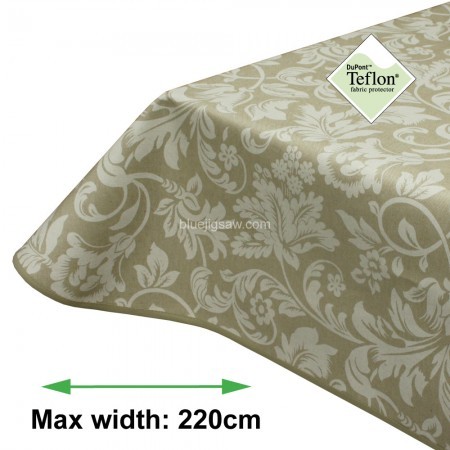 Opera Beige Acrylic Coated Tablecloth with Teflon