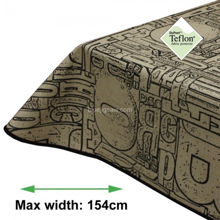 Urban Beige and Black Acrylic Coated Tablecloth with Teflon