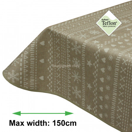 Scandic White Christmas Acrylic Coated Tablecloth with Teflon
