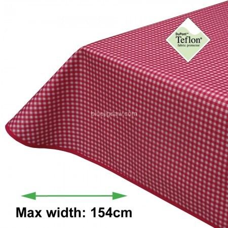 Soft Red Gingham 5mm Acrylic Coated Tablecloth with Teflon