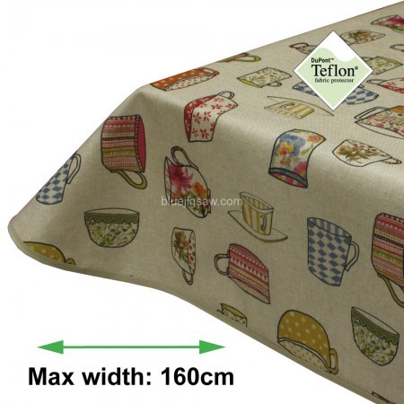 Time For Tea Acrylic Coated Tablecloth with Teflon
