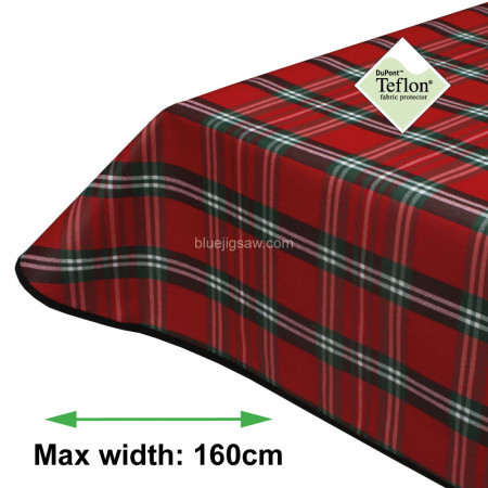 Red Tartan Acrylic Coated Tablecloth with Teflon